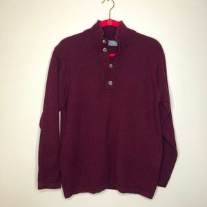 Oscar De La Renta Mens Mock Turtleneck Maroon Sweater Size Medium